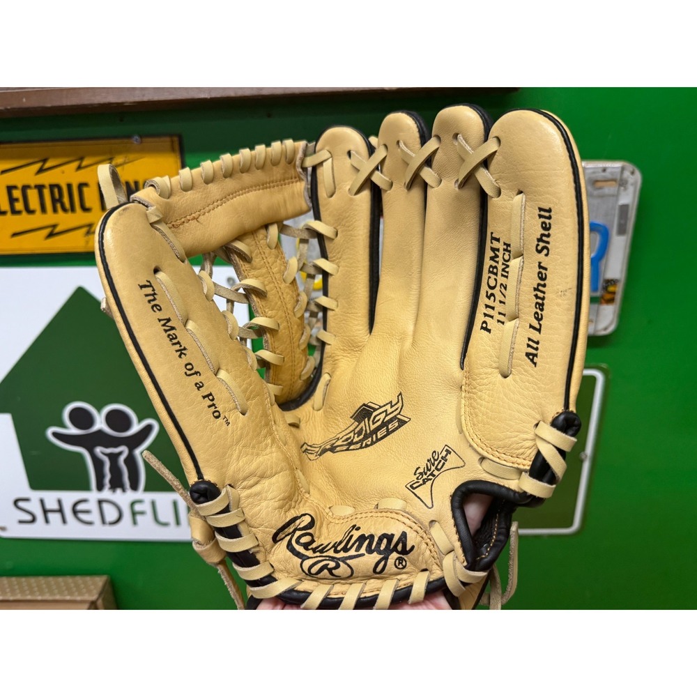 Rawlings Prodigy Series P115CBMT All Leather Shell 11.5" Youth Beige RHT Glove